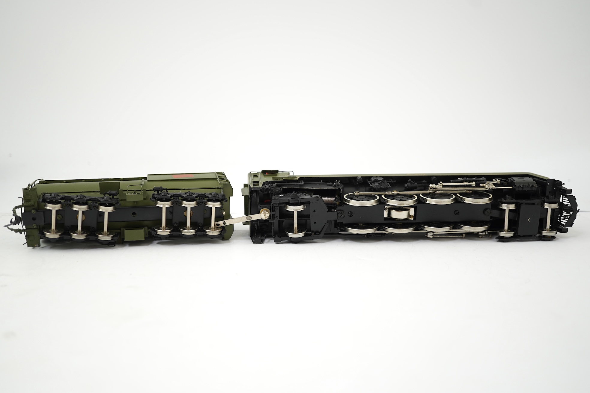 A boxed HO gauge VH Scale Models model of Canadian National Railways 6060, 4-8-2 locomotive with bogie tender, powered for two rail operation.